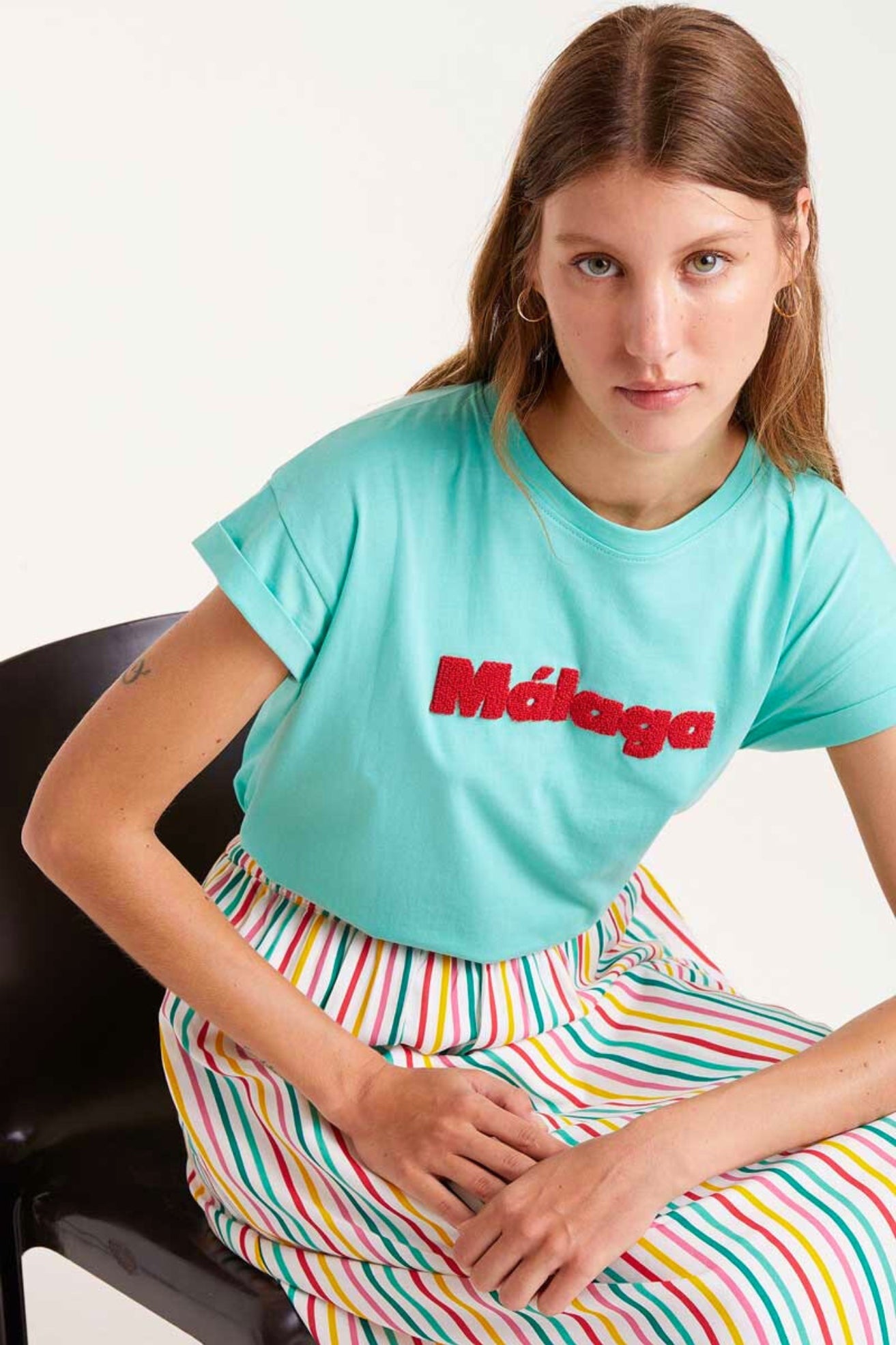 Compañia Fantastica Falda Midi Rayas Multicolor Who killed Bambi?