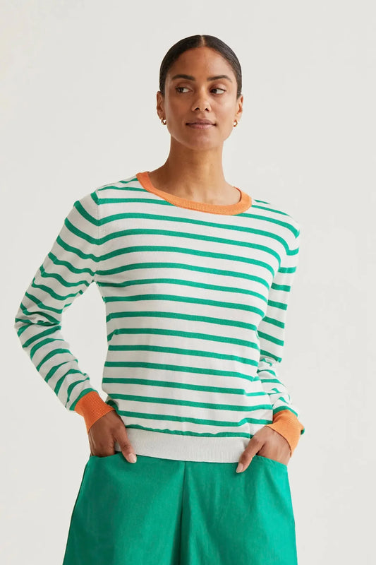 Compañia Fantastica Jersey Mujer Rayas Blanco y Verde Who killed Bambi?