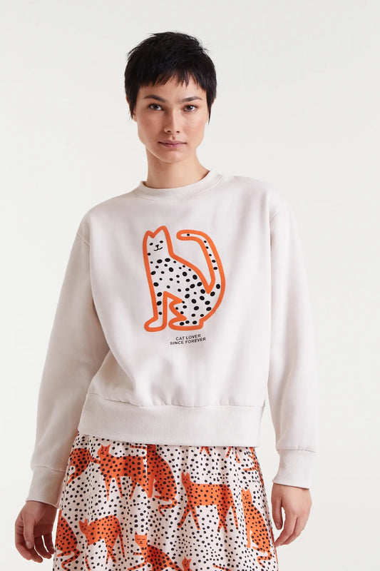 Compañia Fantastica Sudadera Mujer Gato Beige Who killed Bambi?