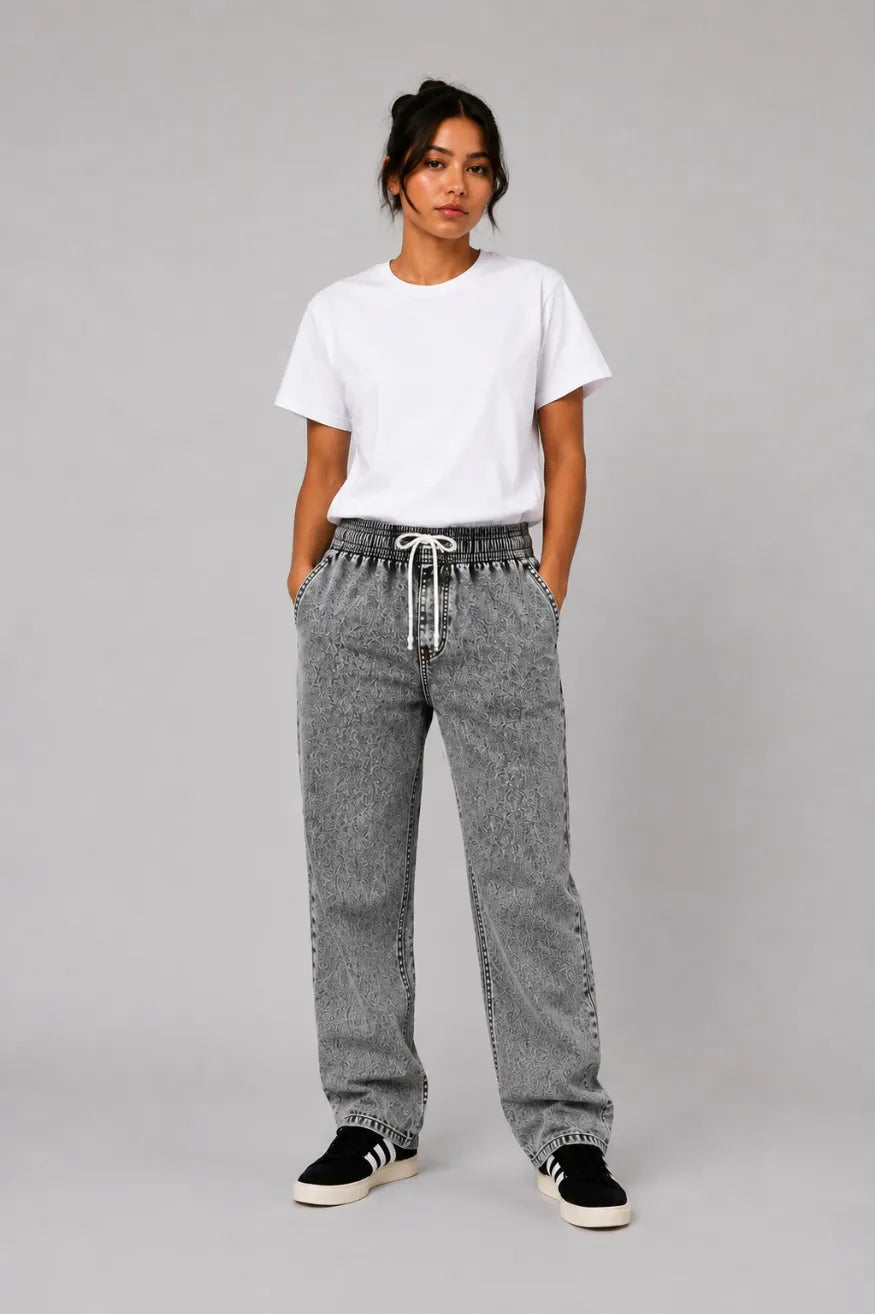 Cookman Pantalón Chef Denim Washed Black Who killed Bambi?