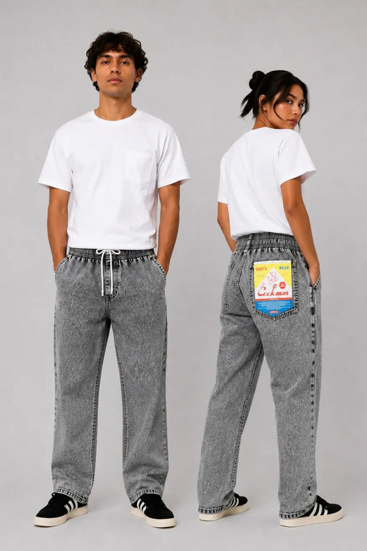 Cookman Pantalón Chef Denim Washed Black Who killed Bambi?