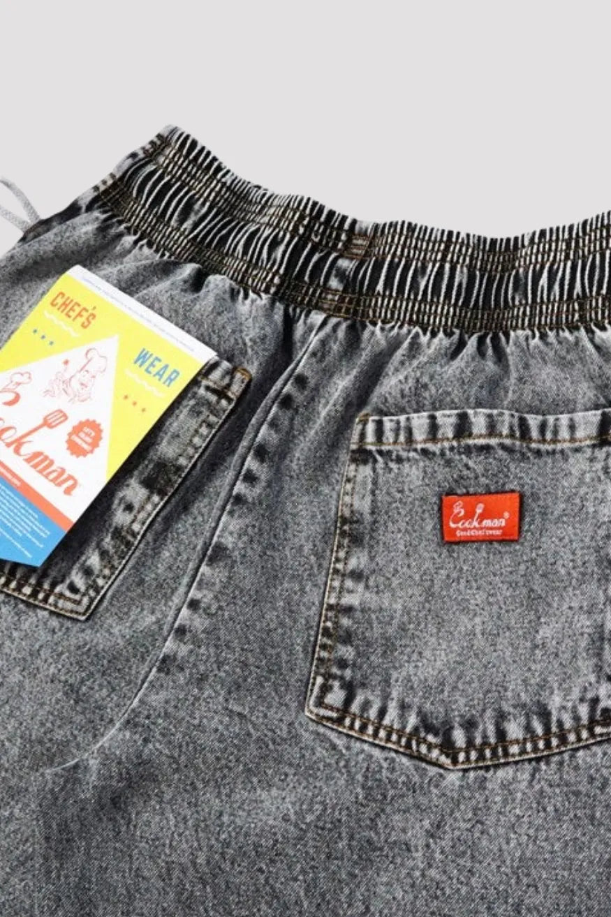Cookman Pantalón Chef Denim Washed Black Who killed Bambi?