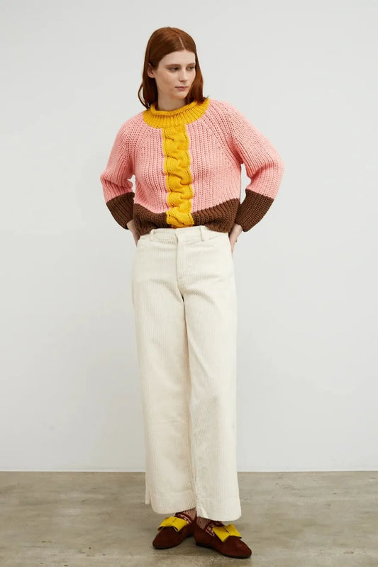 Dr Bloom Pantalón Mujer Rose Pana Beige Who killed Bambi?