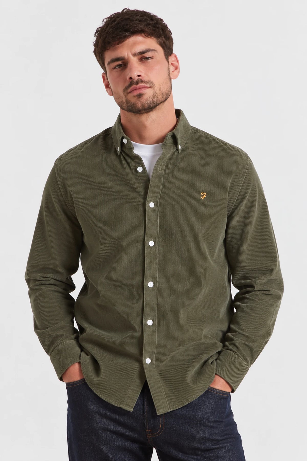 Farah Camisa Hombre Pana Maverick Verde Who killed Bambi?