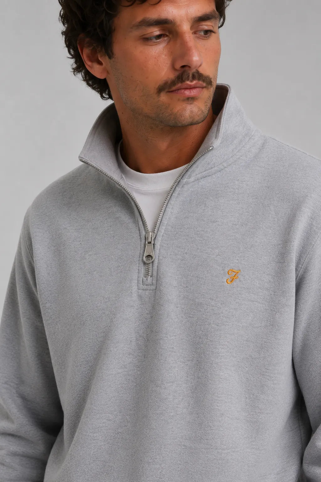 Farah Sudadera Hombre 1/4 Zip Gris Who killed Bambi?