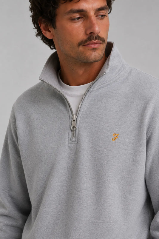 Farah Sudadera Hombre 1/4 Zip Gris Who killed Bambi?