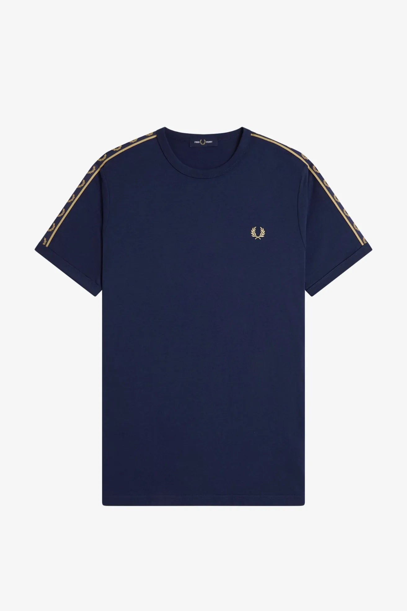 Fred Perry Camiseta Hombre Ringer Banda M4613 Azul 91A Who killed Bambi?