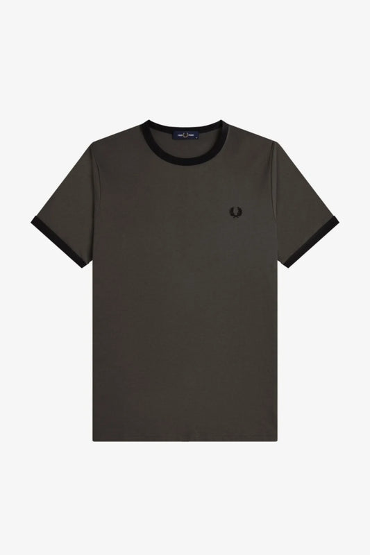 Fred Perry Camiseta Hombre Ringer M3519 Gris Who killed Bambi?