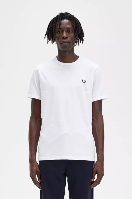 Fred Perry Camiseta M3519 Blanca Hombre Who killed Bambi?