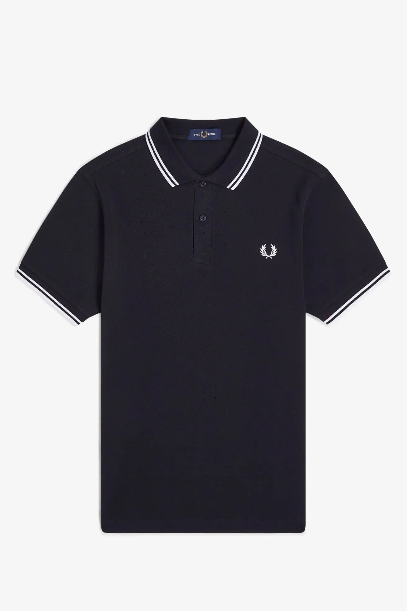 Fred Perry Polo Hombre M3600 Azul Ribetes Blancos Who killed Bambi?