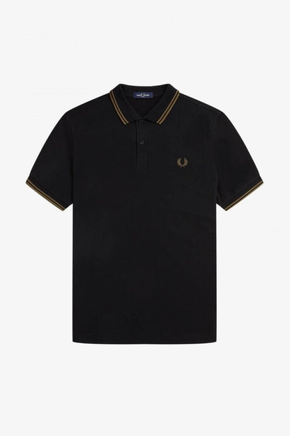 Fred Perry Polo Hombre M3600 Negro / Marrón Who Killed Bambi?