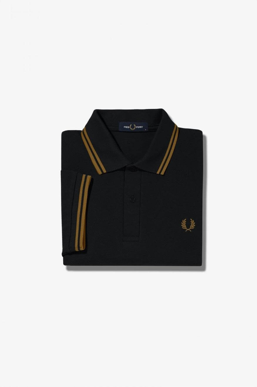 Fred Perry Polo Hombre M3600 Negro / Marrón Who Killed Bambi?