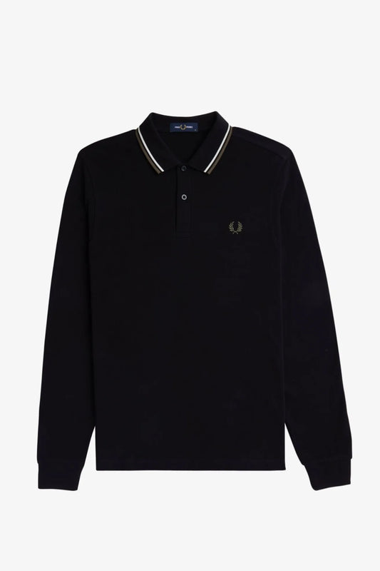 Fred Perry Polo Hombre Manga Larga M3636 Azul Negro W54 Who killed Bambi?