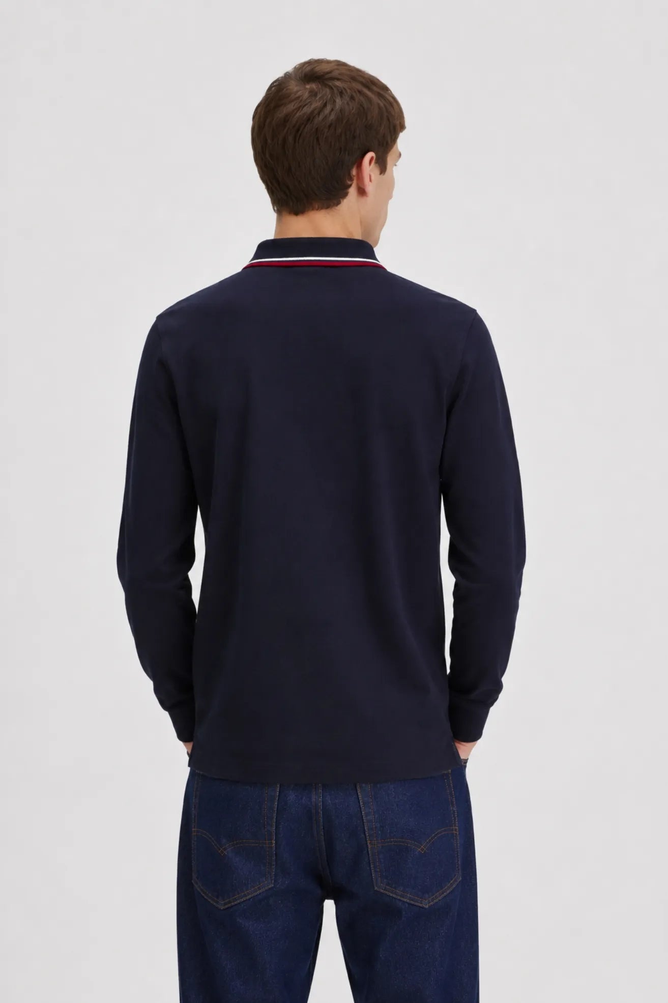 Fred Perry Polo Hombre Manga Larga M3636 Azul T55 Who killed Bambi?