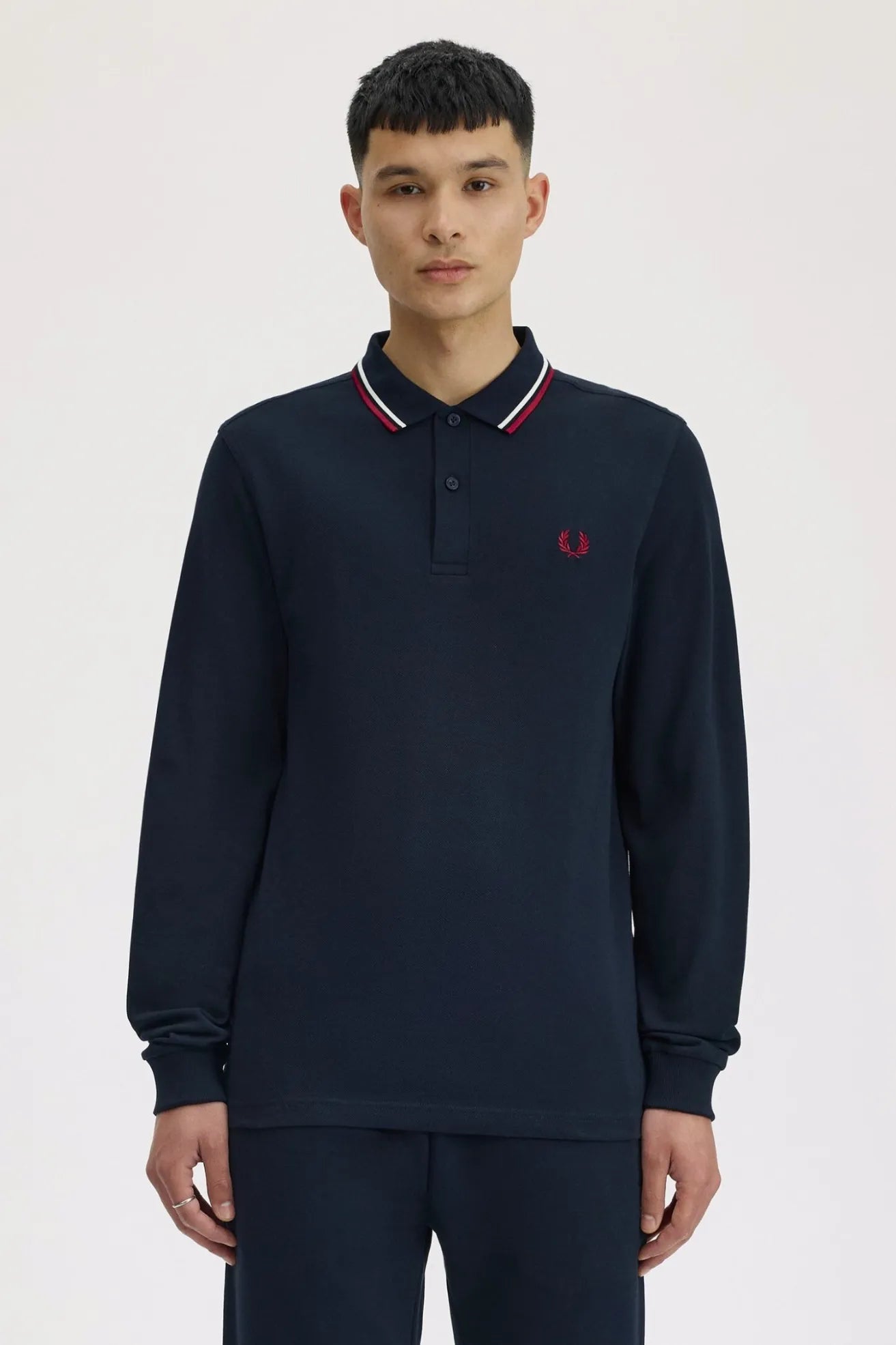 Fred Perry Polo Hombre Manga Larga M3636 Azul T55 Who killed Bambi?