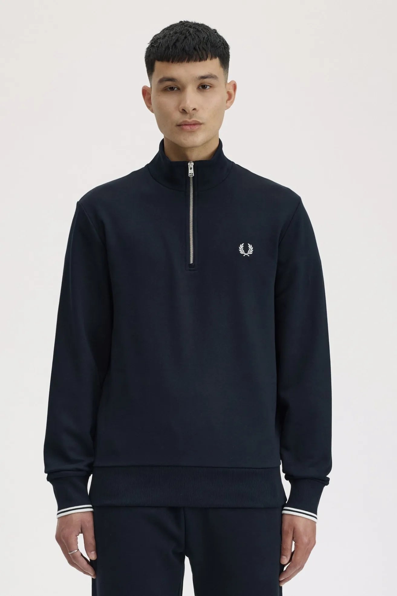 Fred Perry Sudadera Hombre Media Cremallera Azul Who killed Bambi?