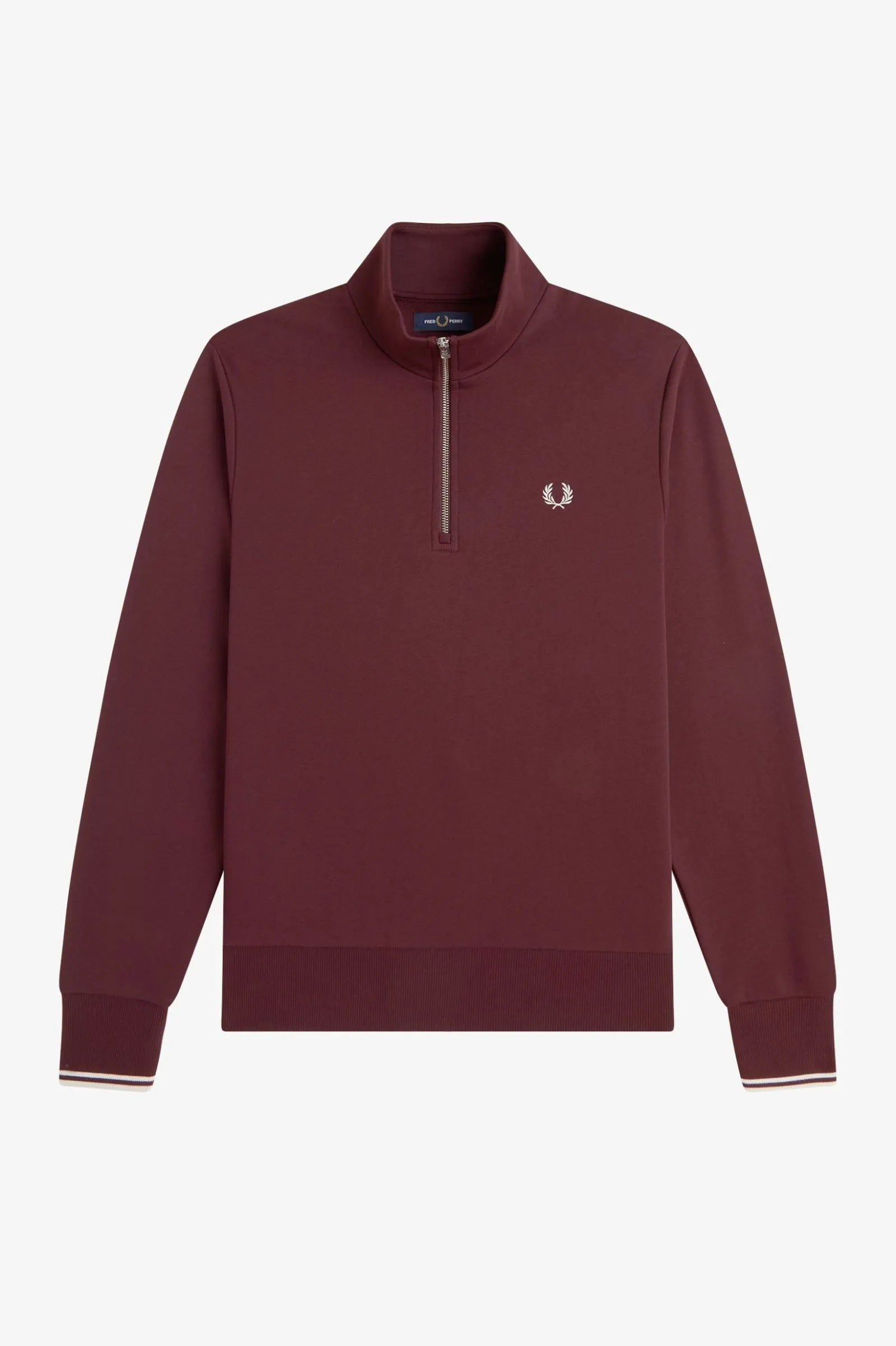 Fred Perry Sudadera Hombre Media Cremallera Burdeos Who killed Bambi?