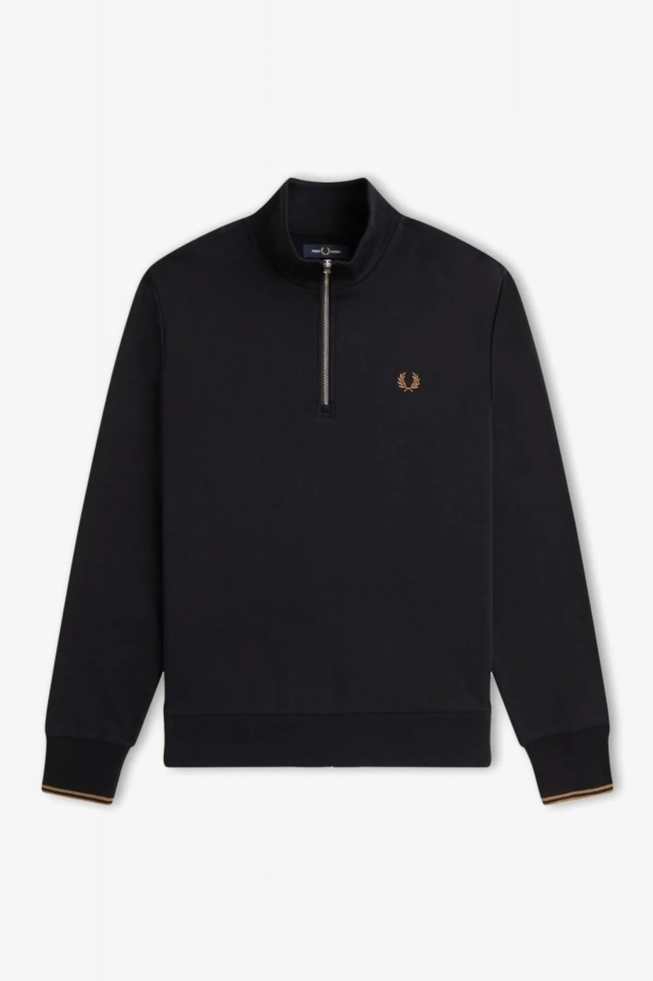 Fred Perry Sudadera Hombre Media Cremallera M3574 Negra S77 Who killed Bambi?