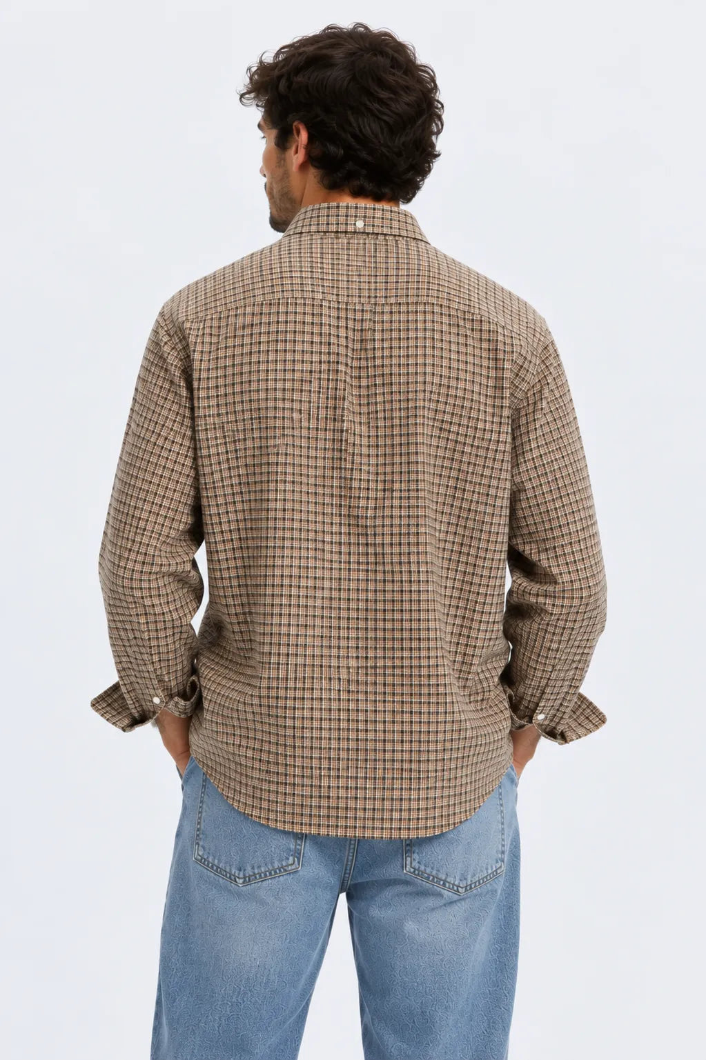 Selected Homme Camisa Hombre Cole Cuadros Marrón
