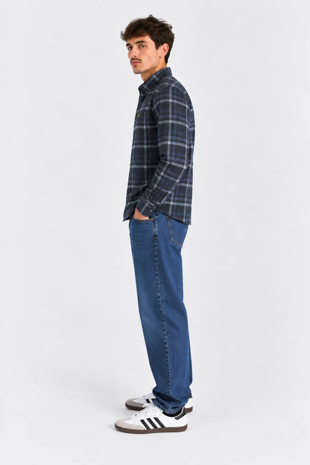 Lyle And Scott Camisa Hombre Cuadros Tonal Azul