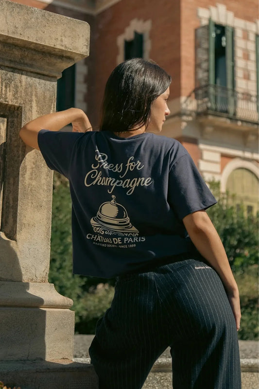 Kaotiko Camiseta Mujer Champagne Azul Who killed Bambi?