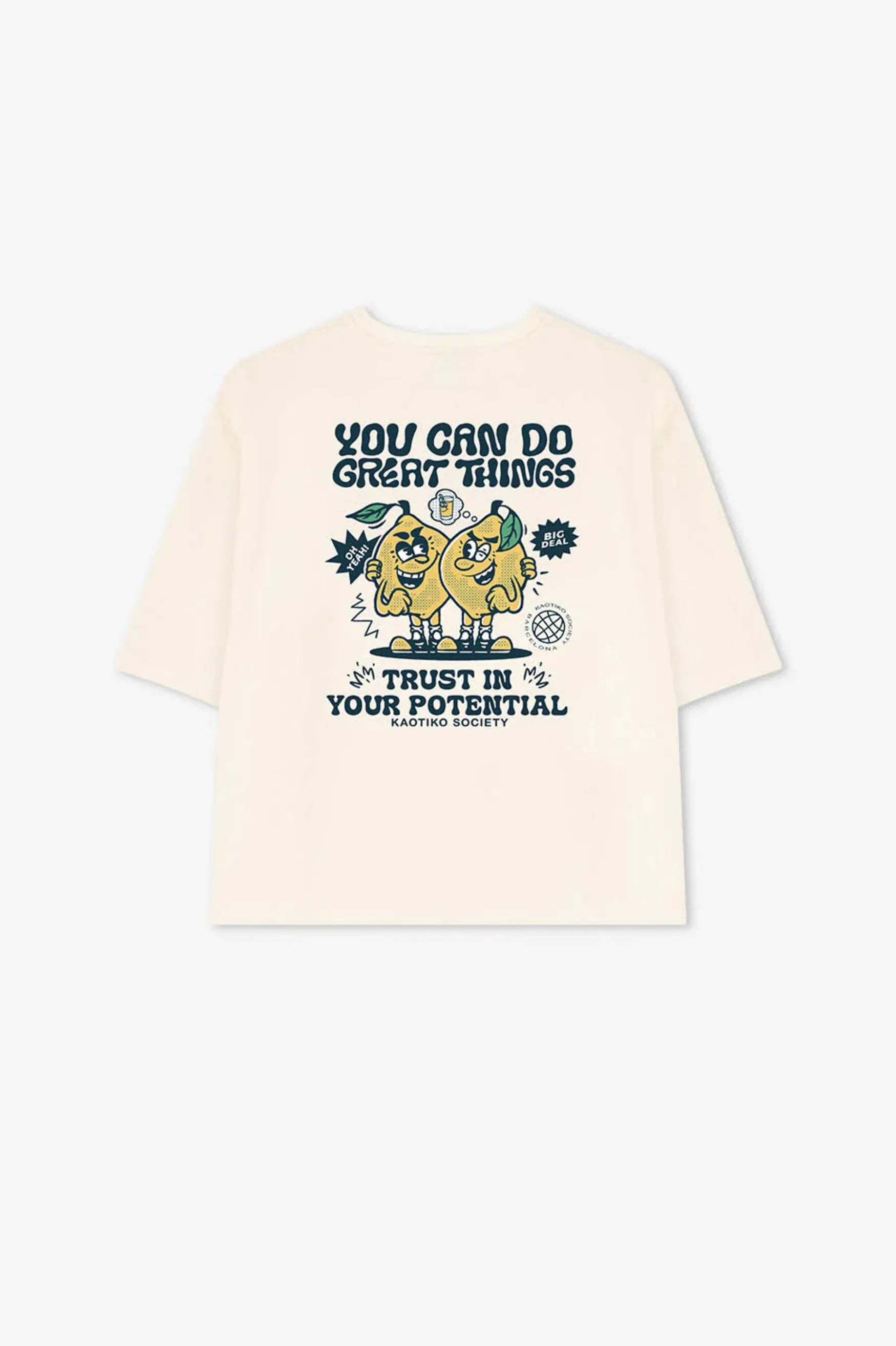 Kaotiko Camiseta Mujer You Can Do Great Things Beige Who killed Bambi?