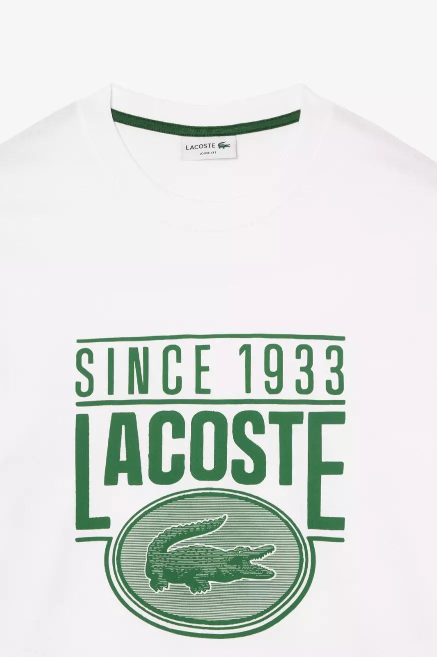 Lacoste Camiseta Hombre Oversize TH7315 Blanca Who Killed Bambi?