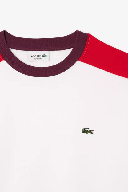 Lacoste Sudadera Hombre Color Block Blanco/Rojo/Burdeos Who Killed Bambi?