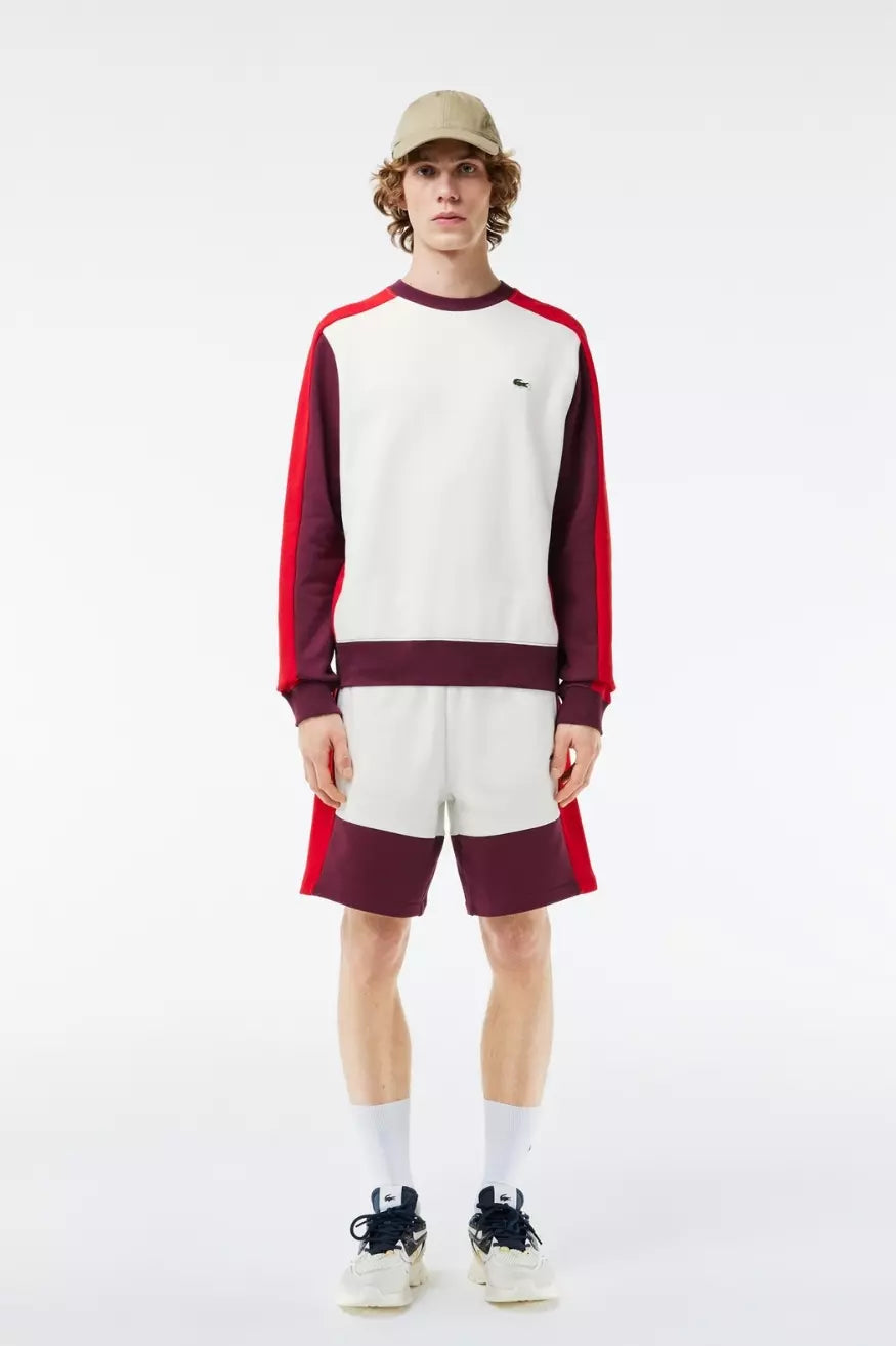 Lacoste Sudadera Hombre Color Block Blanco/Rojo/Burdeos Who Killed Bambi?