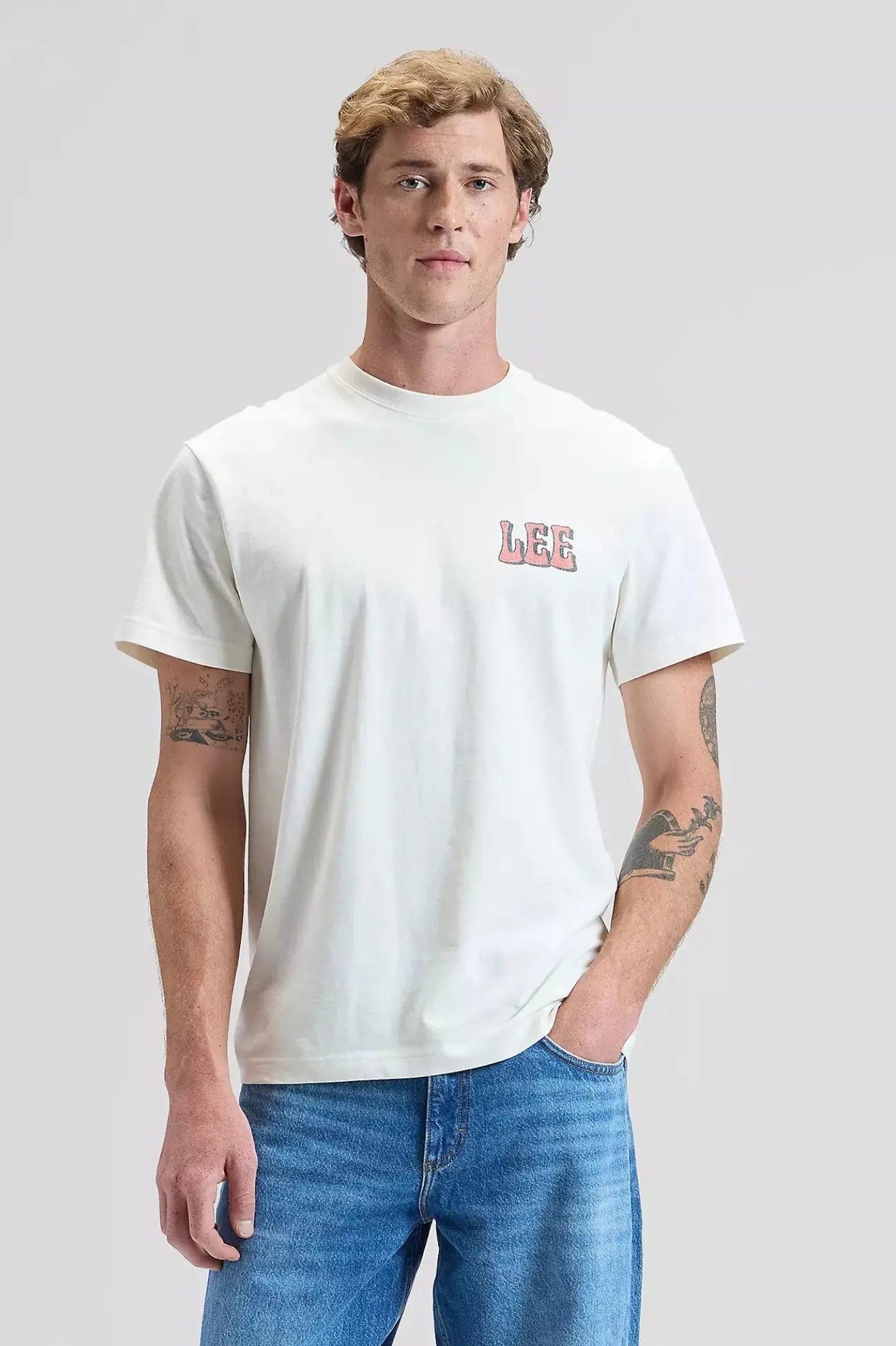 Lee Workwear Camiseta Hombre Vinyl Beige Who killed Bambi?