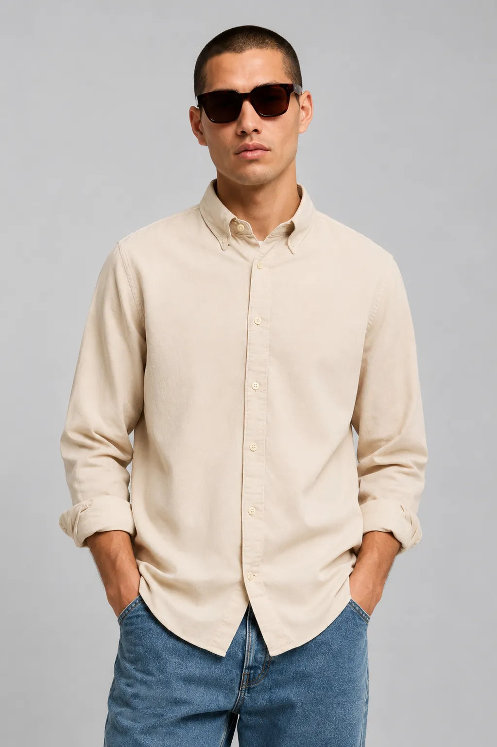 Lyle And Scott Camisa Hombre Micropana Beige Who killed Bambi?