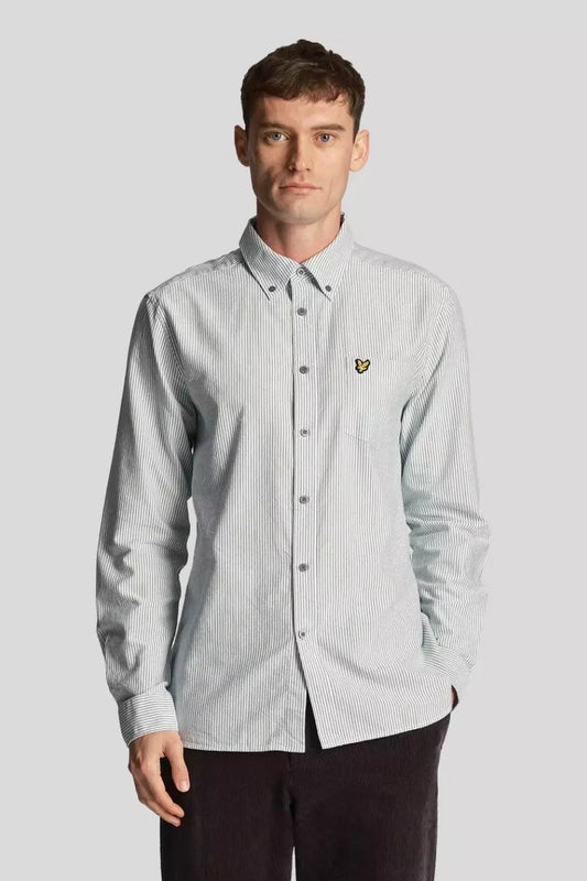 Lyle And Scott Camisa Hombre Oxford Rayas Verdes Who Killed Bambi?