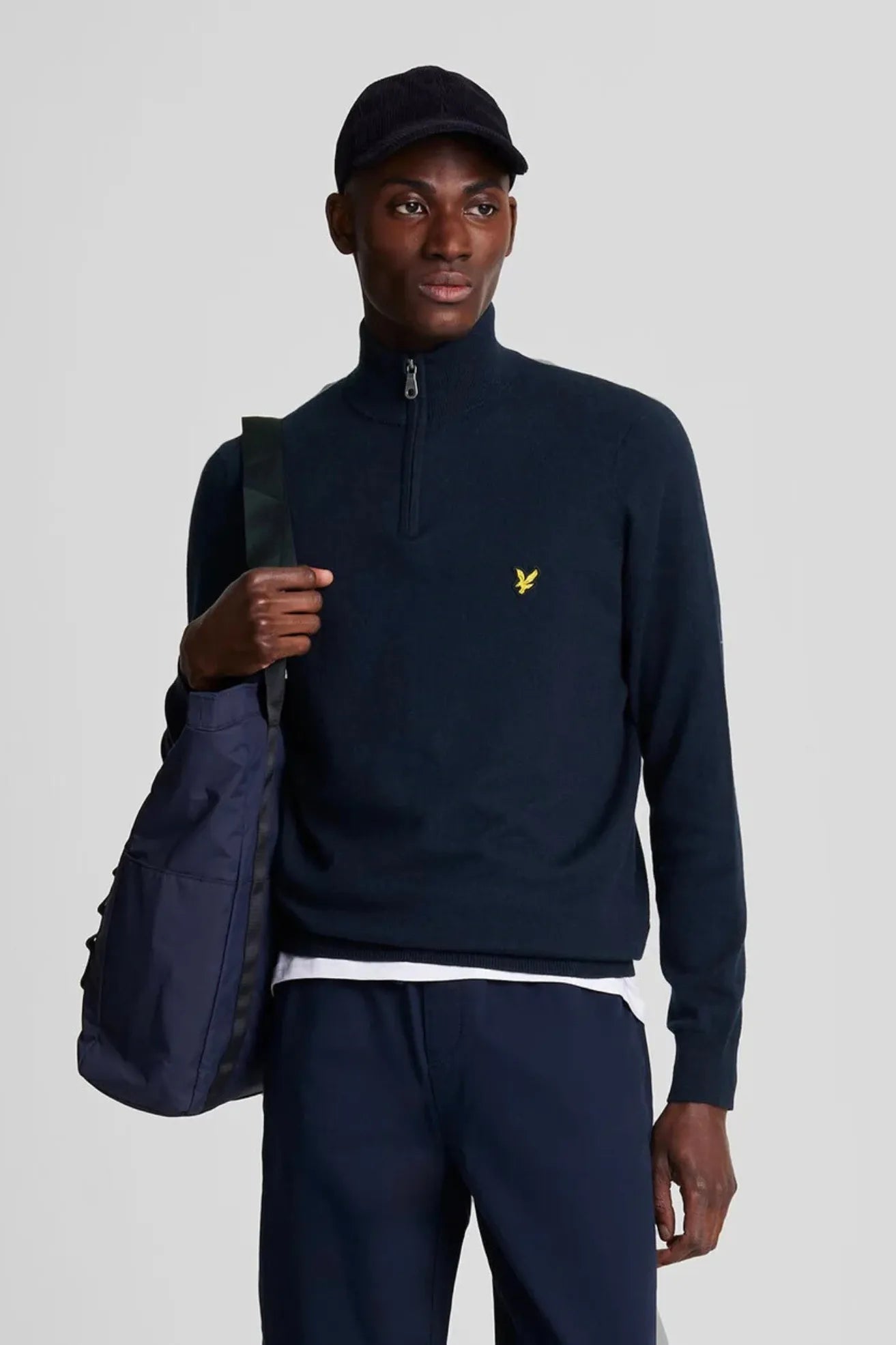 Lyle And Scott Jersey Hombre Cotton Merino 1/4 Zip Azul Who killed Bambi?