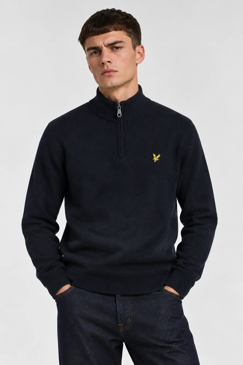 Lyle And Scott Jersey Hombre Cotton Merino Quarter Zip Azul Who killed Bambi?