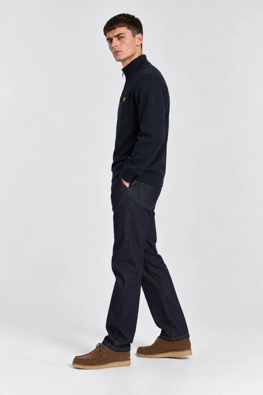 Lyle And Scott Jersey Hombre Cotton Merino Quarter Zip Azul Who killed Bambi?