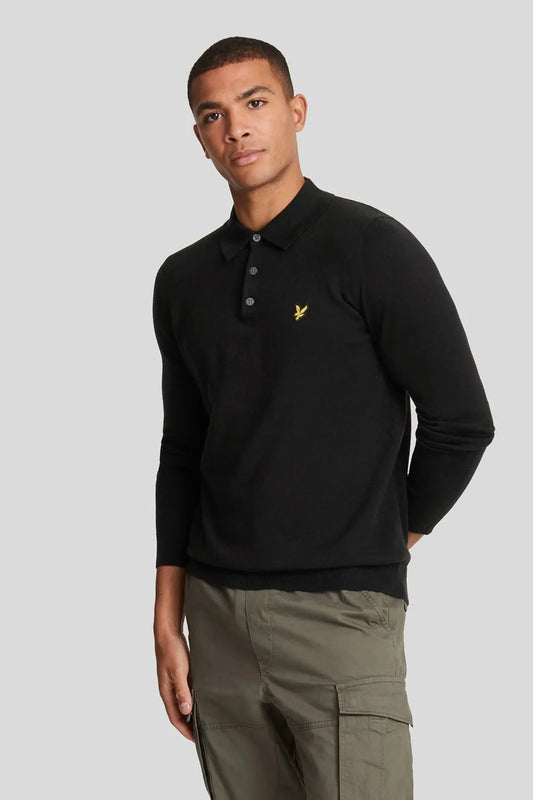 Lyle And Scott Polo Hombre Manga Larga Negro Who killed Bambi?