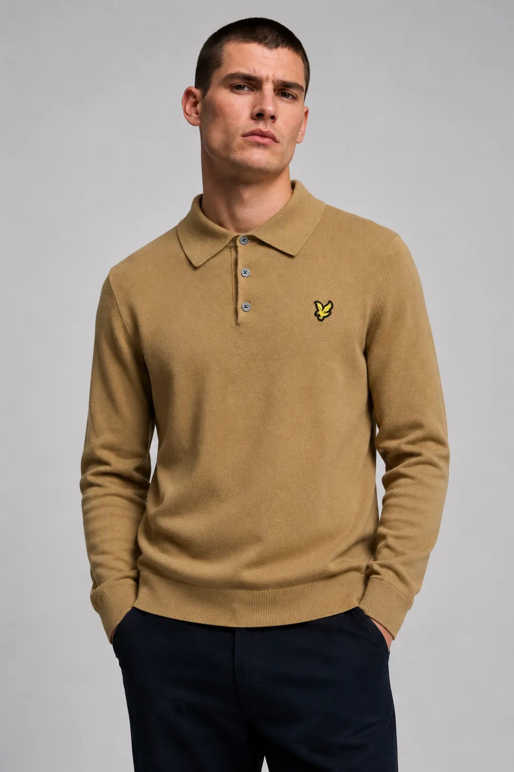 Lyle And Scott Polo Punto Hombre Manga Larga Camel Who killed Bambi?