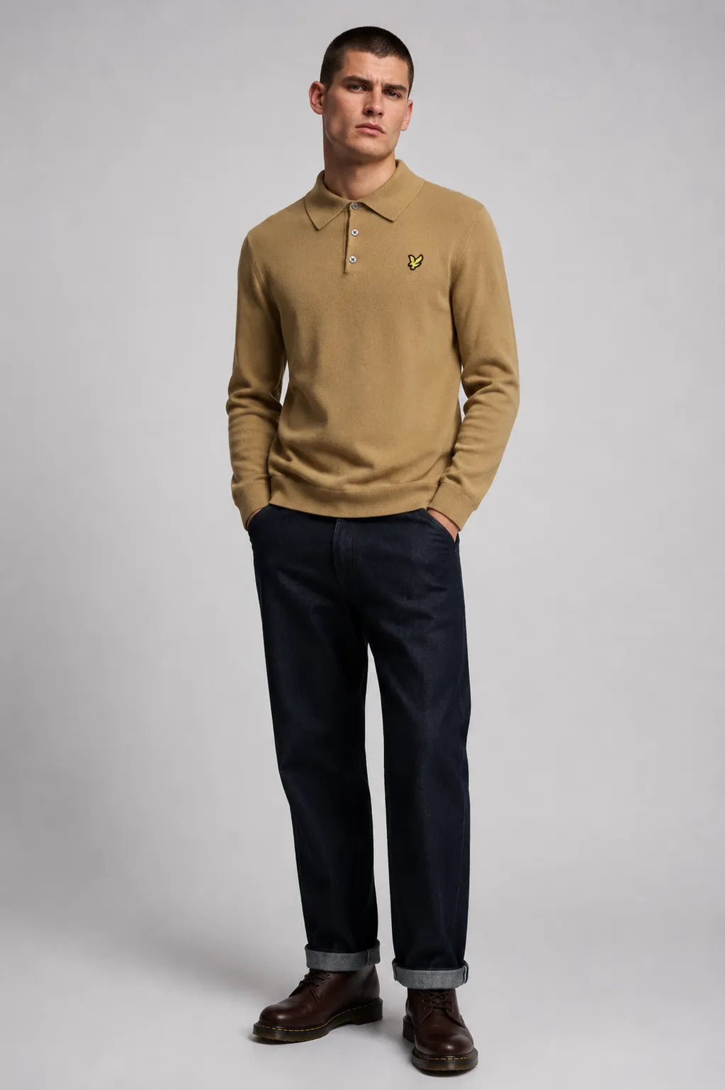 Lyle And Scott Polo Punto Hombre Manga Larga Camel Who killed Bambi?