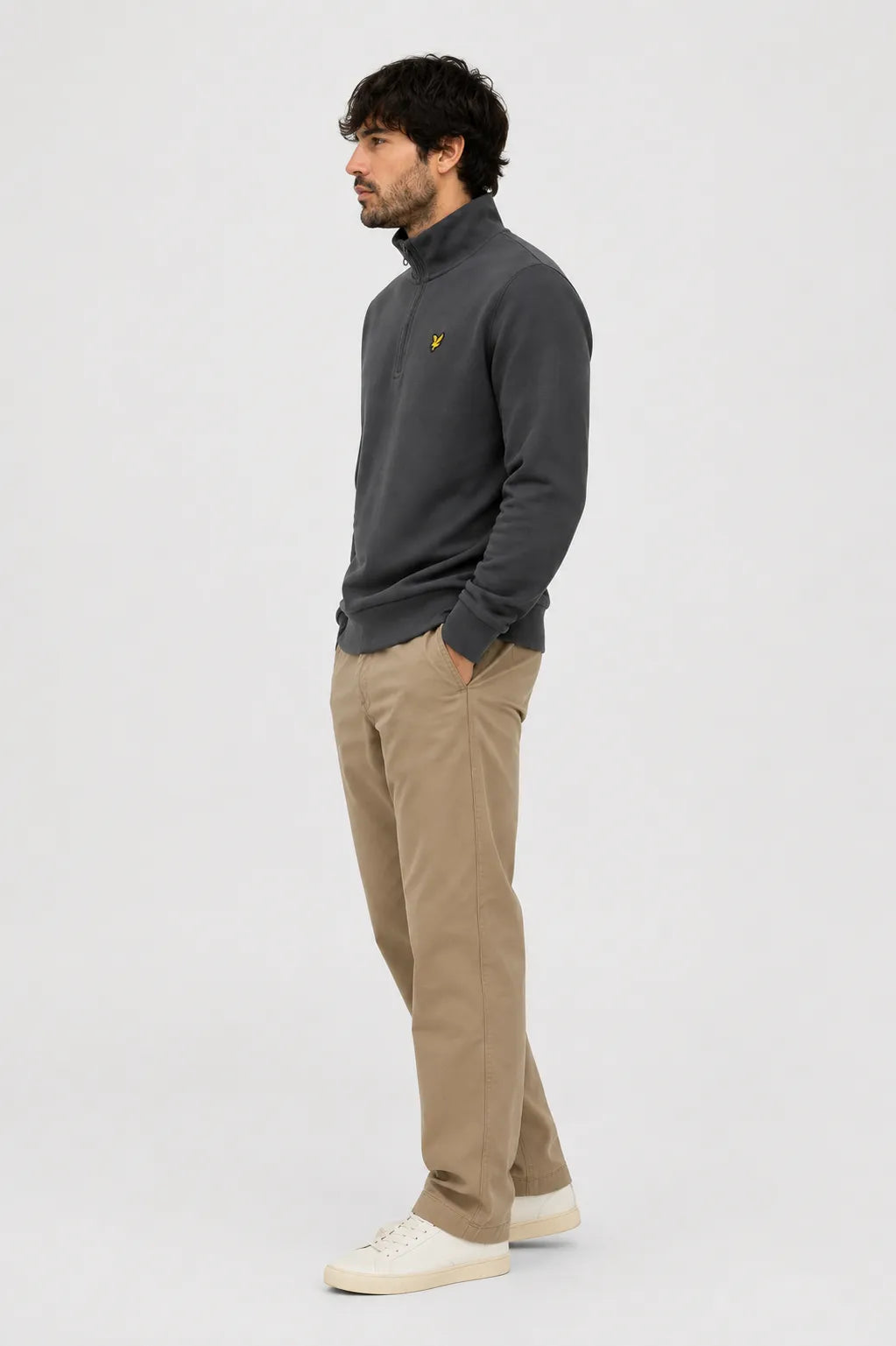 Lyle And Scott Sudadera Hombre Quarter Zip Gris Gunmetal Who killed Bambi?
