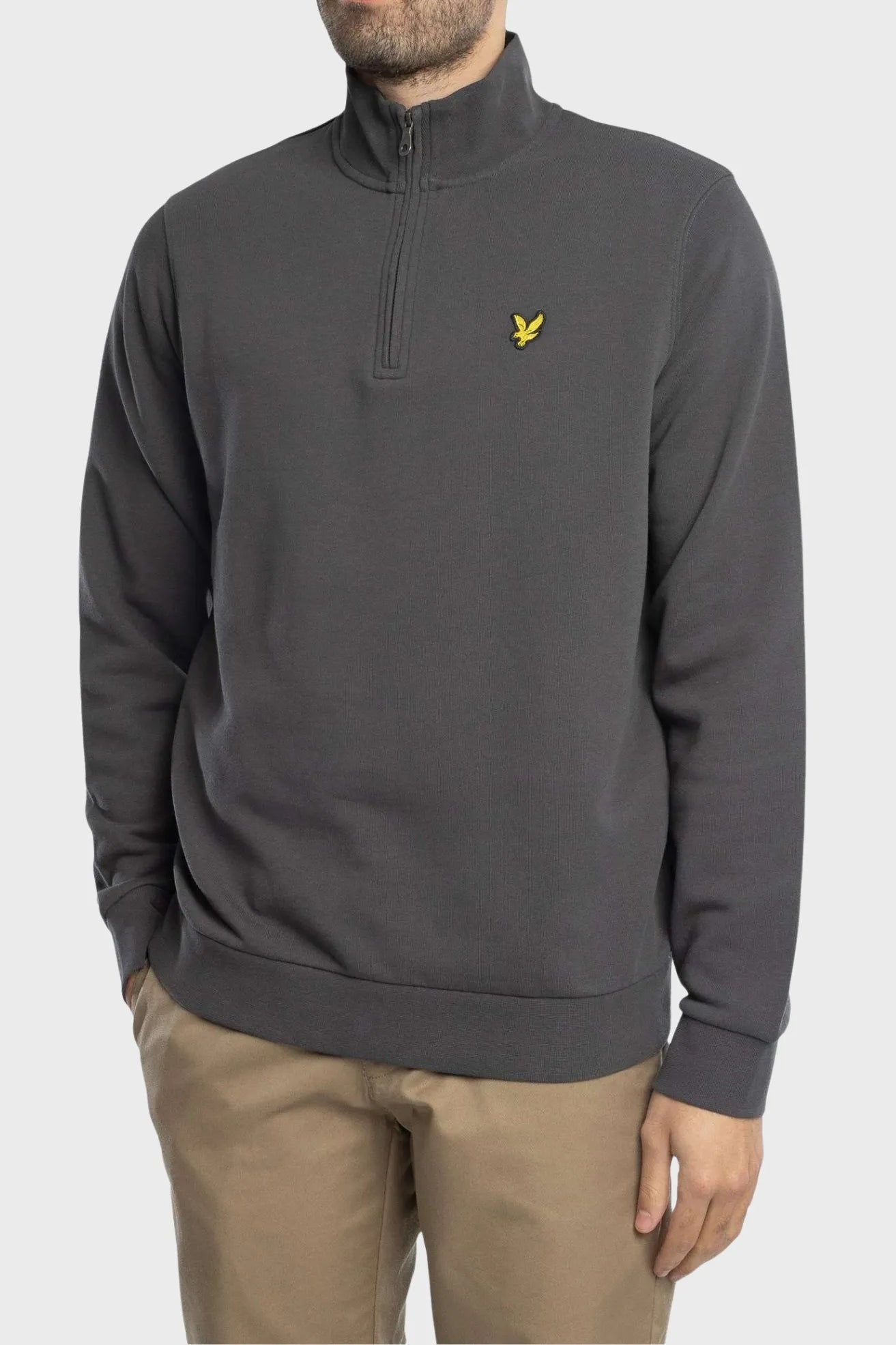 Lyle And Scott Sudadera Hombre Quarter Zip Gris Gunmetal Who killed Bambi?