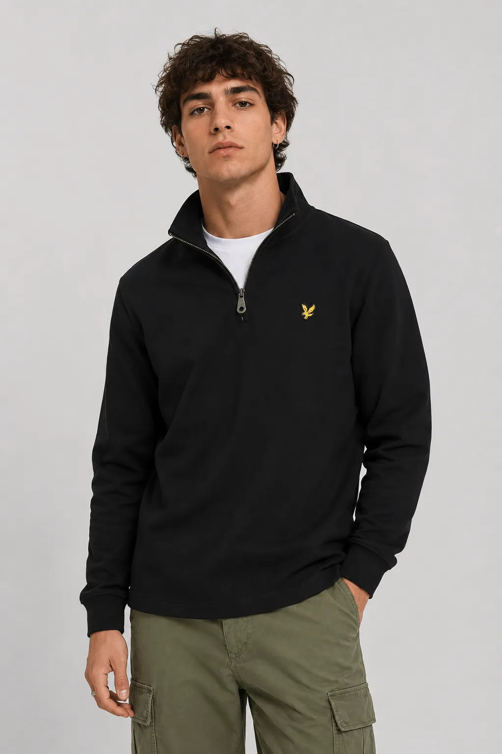 Lyle And Scott Sudadera Hombre Quarter Zip Negra Who killed Bambi?