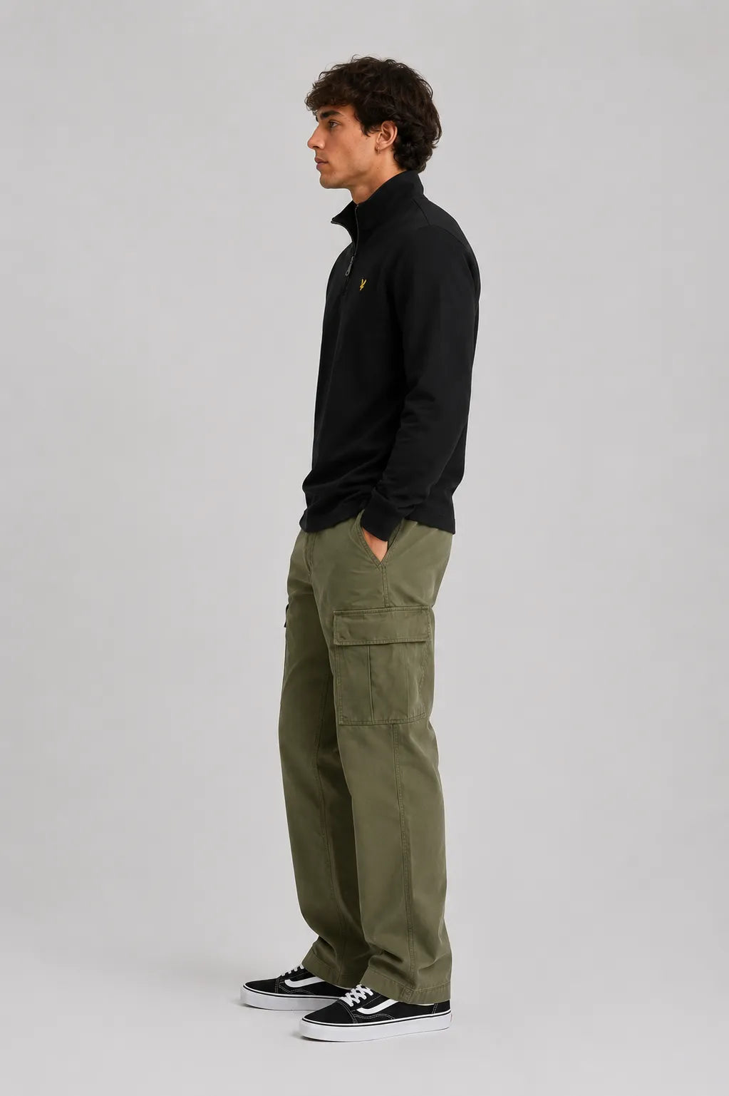 Lyle And Scott Sudadera Hombre Quarter Zip Negra Who killed Bambi?
