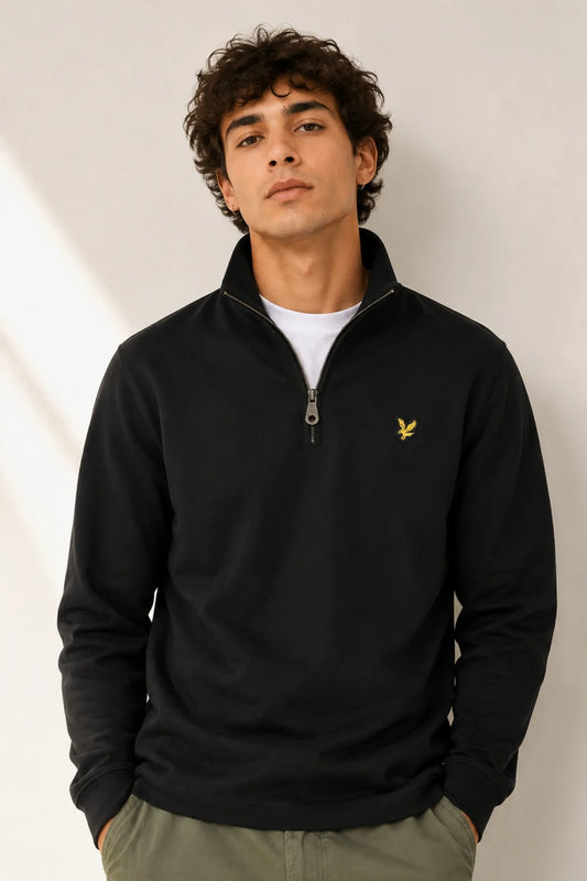 Lyle And Scott Sudadera Hombre Quarter Zip Negra Who killed Bambi?