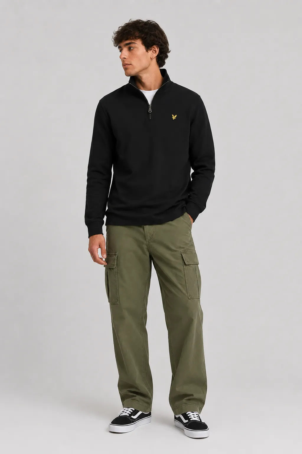 Lyle And Scott Sudadera Hombre Quarter Zip Negra Who killed Bambi?
