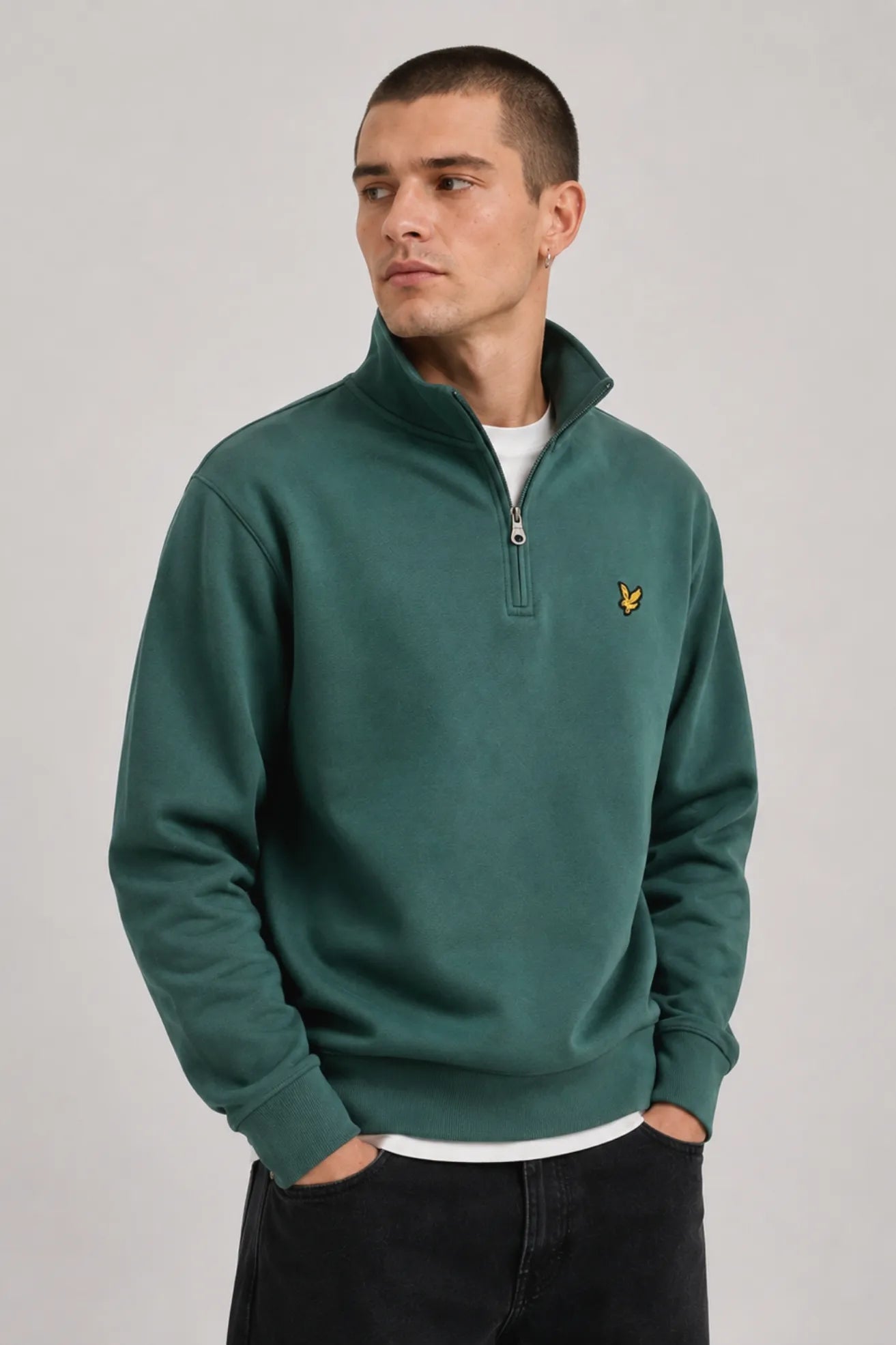 Lyle And Scott Sudadera Hombre Quarter Zip Verde Who killed Bambi?
