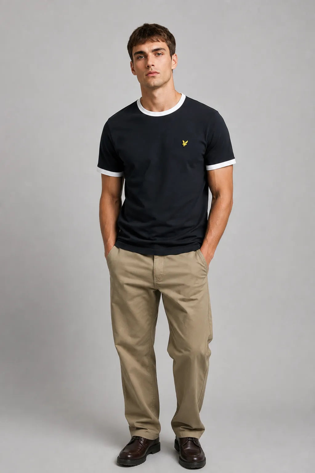 Lyle and Scott Camiseta Hombre Ringer Azul / Blanco Who killed Bambi?