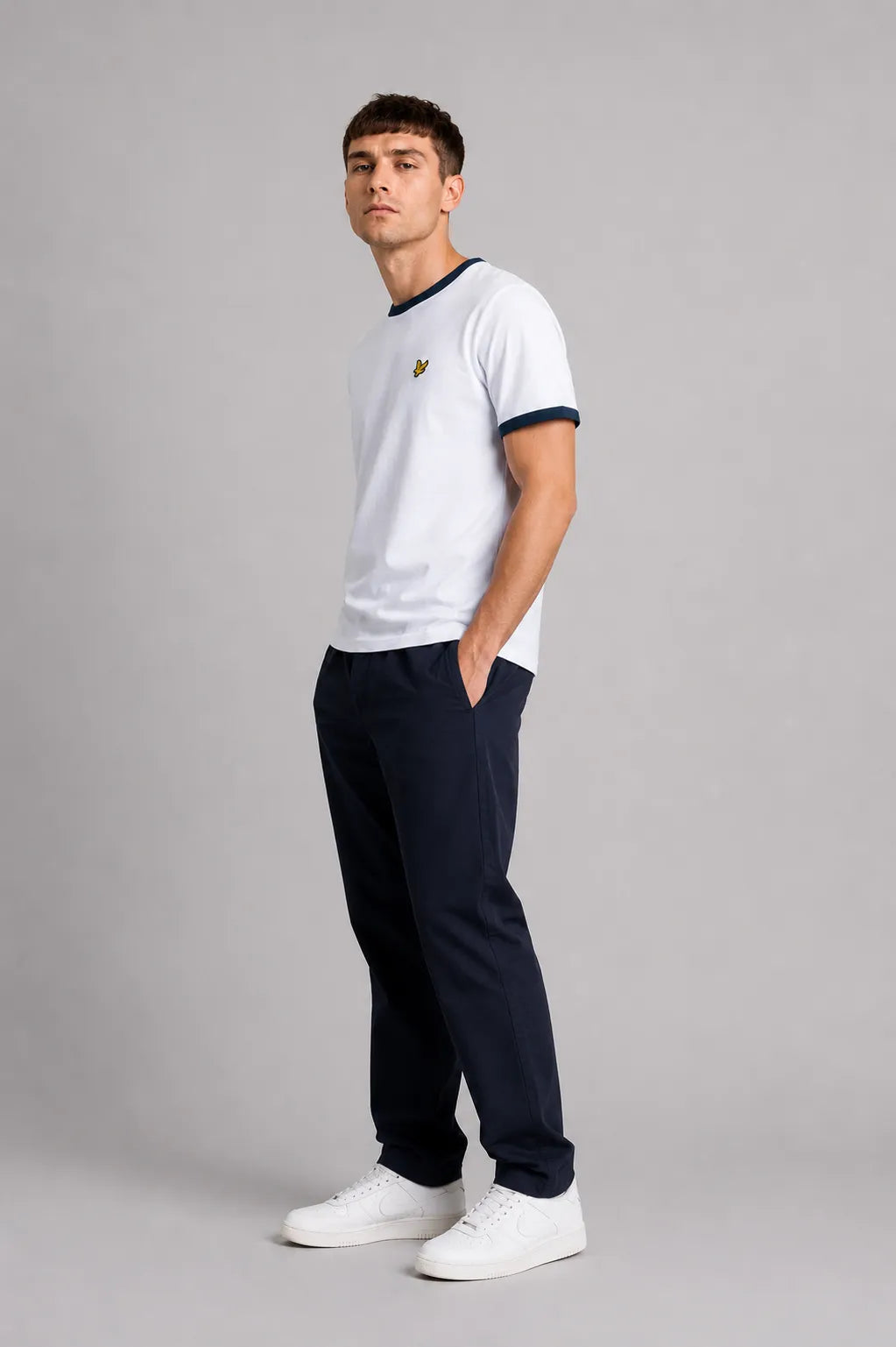 Lyle and Scott Camiseta Hombre Ringer Blanco / Azul Who killed Bambi?