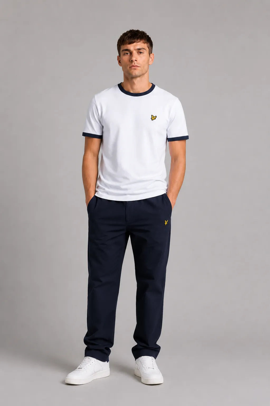 Lyle and Scott Camiseta Hombre Ringer Blanco / Azul Who killed Bambi?