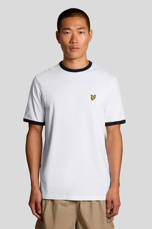 Lyle and Scott Camiseta Hombre Ringer Blanco / Negro Who killed Bambi?
