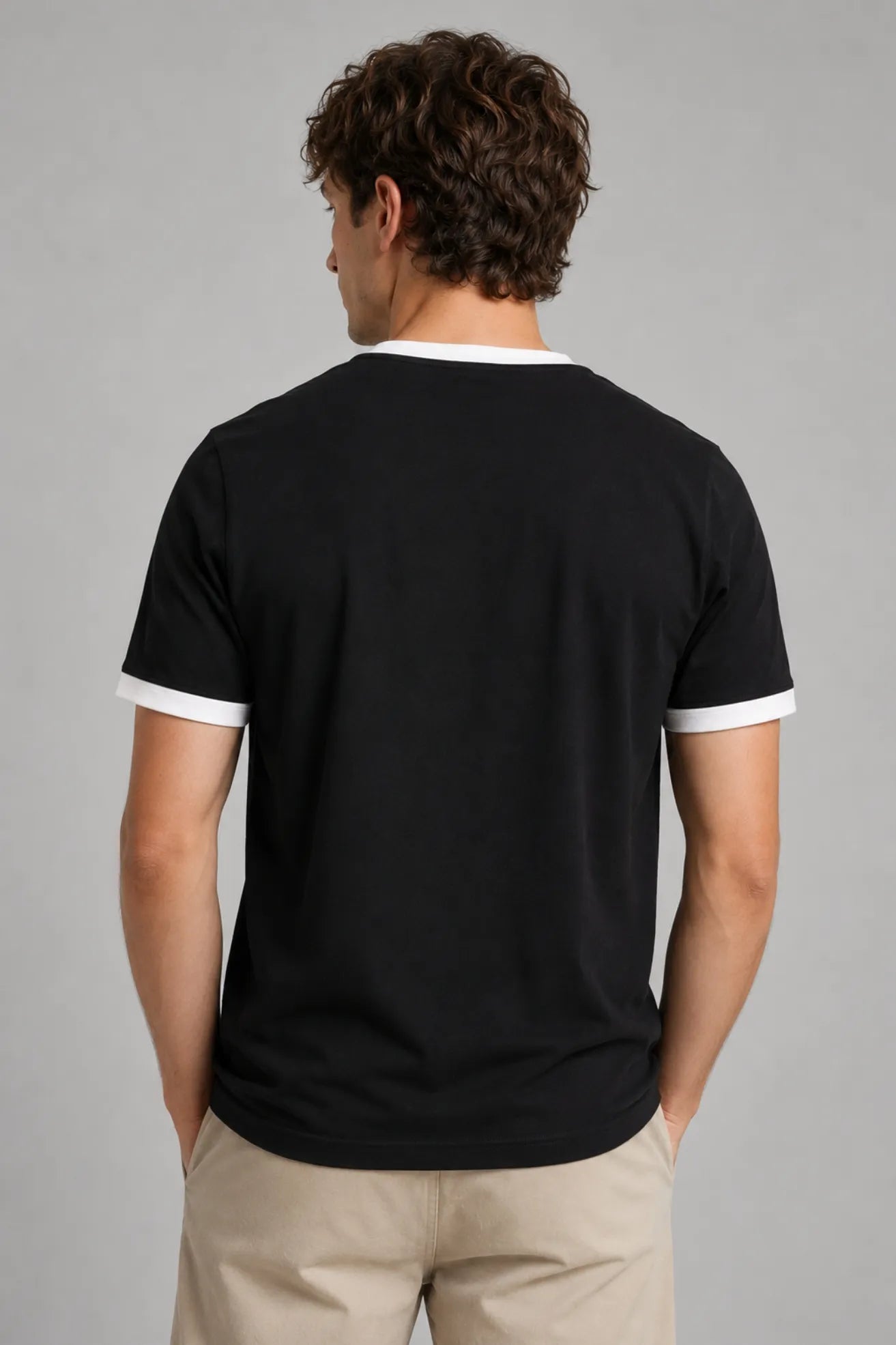 Lyle and Scott Camiseta Hombre Ringer Negra / Blanco Who killed Bambi?